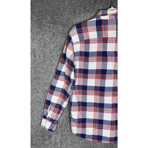American Eagle Plaid Flannel Shirt Men Size Small Blue Red Long Sleeve Button Up - Picture 9 of 11